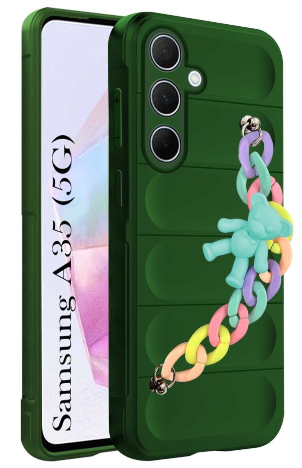 For Samsung Galaxy A35 5G Back Cover Girls Case with Bracelet (Wrist Hanging Chain | Micro-Fiber Cloth Inside) Online Sale