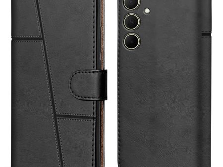 For Samsung Galaxy A35 5G Flip Cover Case (Stitched Leather with Magnetic Closure) Online Hot Sale