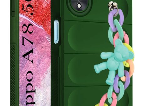 For Oppo A78 5G Back Cover Girls Case with Bracelet (Wrist Hanging Chain | Micro-Fiber Cloth Inside) For Cheap