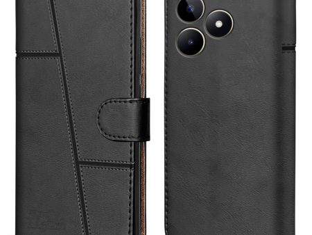 For Realme Narzo N53 Flip Cover Case (Stitched Leather with Magnetic Closure) Online now