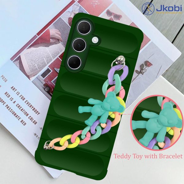 For Samsung Galaxy A35 5G Back Cover Girls Case with Bracelet (Wrist Hanging Chain | Micro-Fiber Cloth Inside) Online Sale