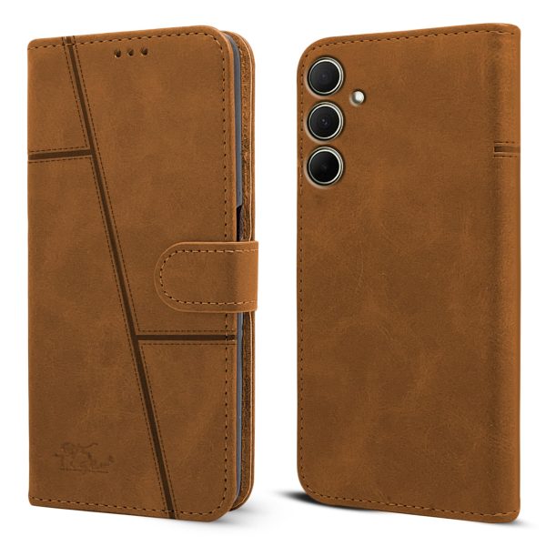 For Samsung Galaxy A35 5G Flip Cover Case (Stitched Leather with Magnetic Closure) Discount