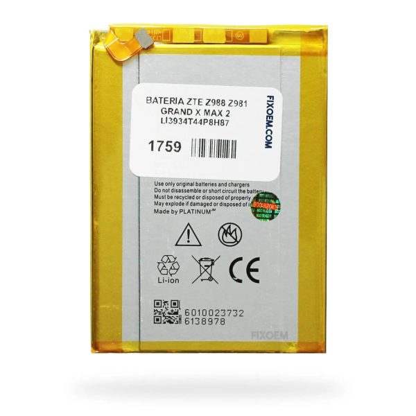 Bateria Zte Grand X Max 2 Z988 Li3934T44P8H87. Discount