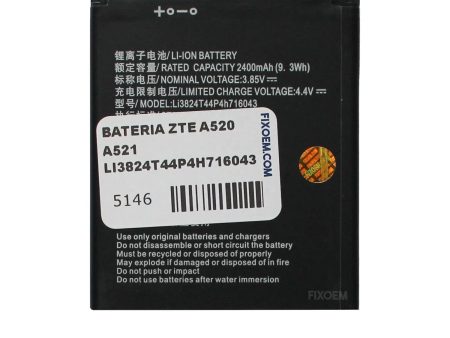 Bateria Zte A520 A521 Li3824T44P4H716043. Hot on Sale