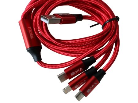 Cable Usb 3En1 Lighting + Tipo C + V8 1Hr 2.1A Supply