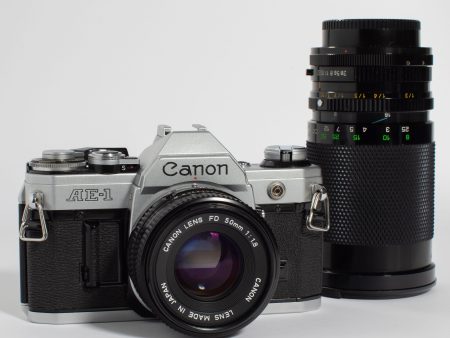 Canon AE-1 50mm FD f 1.8 & 35-200mm f 3.8-5.3 Lens For Cheap